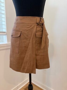 NWT The Skort Linen Cargo Wrap Skort Size 8 Sandalwood